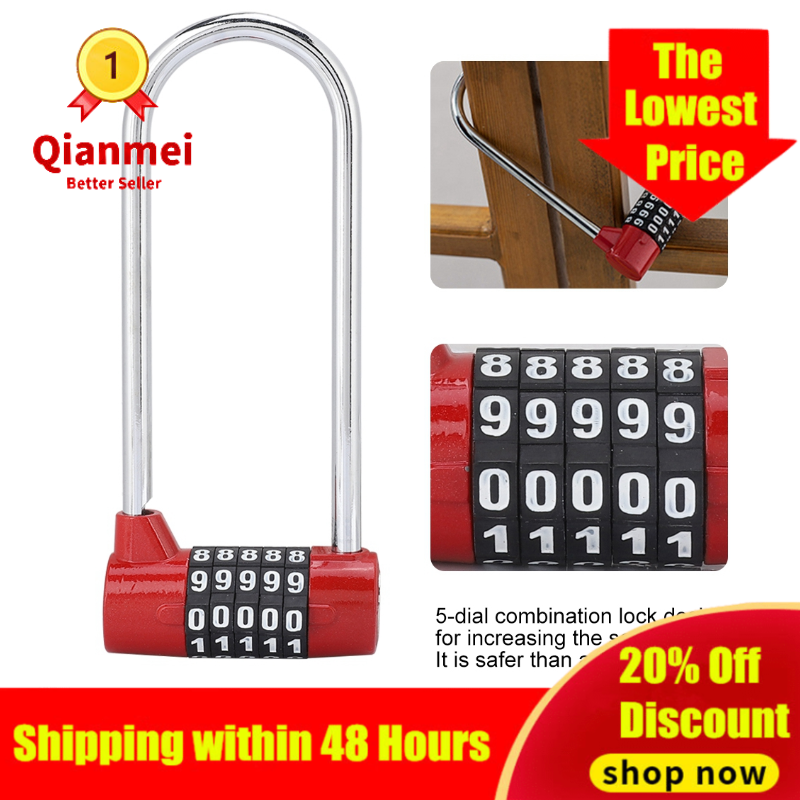 elinksmart (door lock) alloy Ushaped combination lock extra long door padlock for