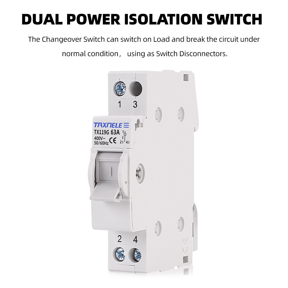 MTS Dual Power Manual Transfer Switch Interlock Circuit Breaker 1P 40A 63A Isolating Switch 230V 400V Modular Changeover Switch