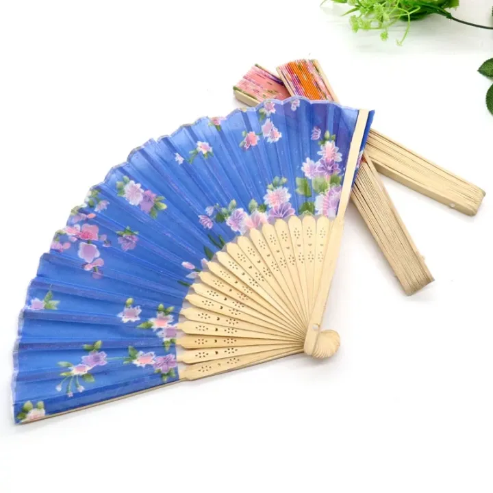中国古典折扇女士中国风扇子古风折叠扇竹骨扇子 Lazada