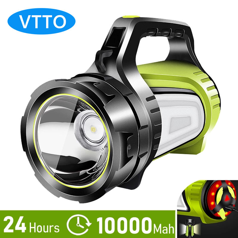Vtto đèn rọi led công suất sáng 10000lm 500w 10000mah đèn pin cầm tay đèn pin sạc usb đèn khẩn cấp chống nước ngoài trời
