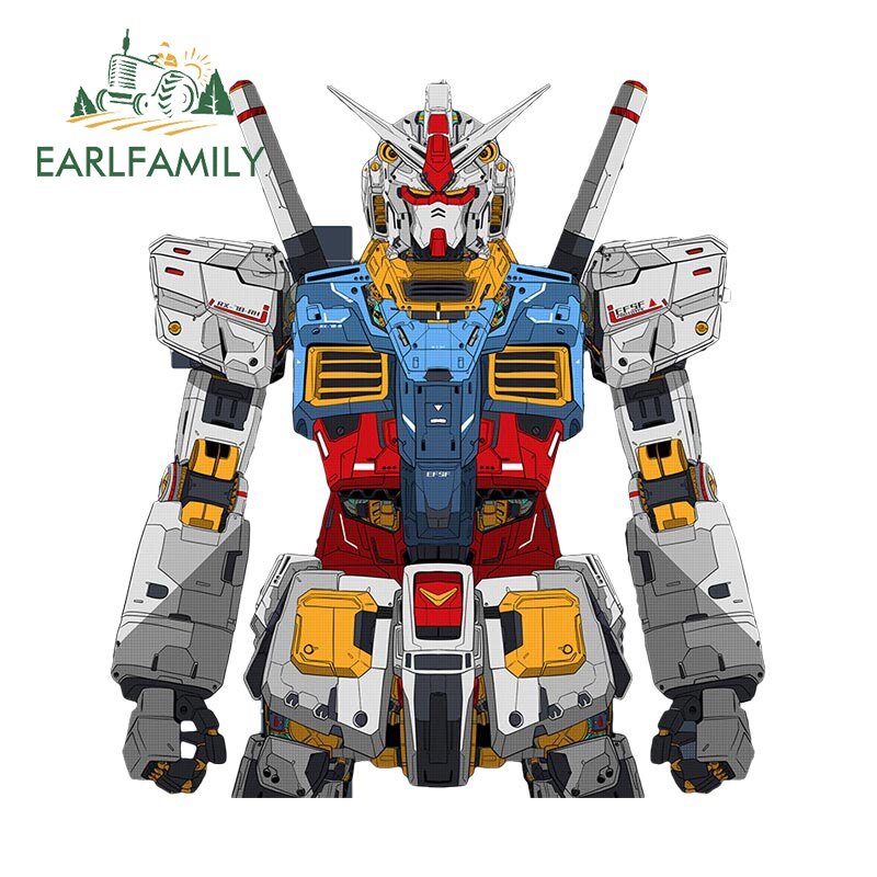 EARLFAMILY Đề Can Xe Hơi Anime Gundam 13Cm X 11.8Cm Miếng Dán Mũ Bảo Hiểm