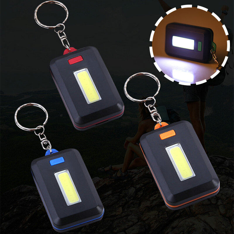 Đèn Pin Mini COB LED Móc Chìa Khóa Đèn Khẩn Cấp Cắm Trại Ngoài Trời Di Động Chạy Bằng Pin Với Ba Chế Độ