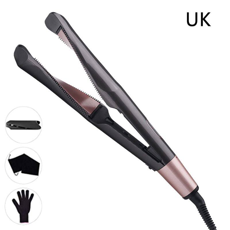 Professional 2-in-1 Spiral Shape Hair Straightener Flat Iron Rotating Thermostat Hair curler For All Types Paint Curler