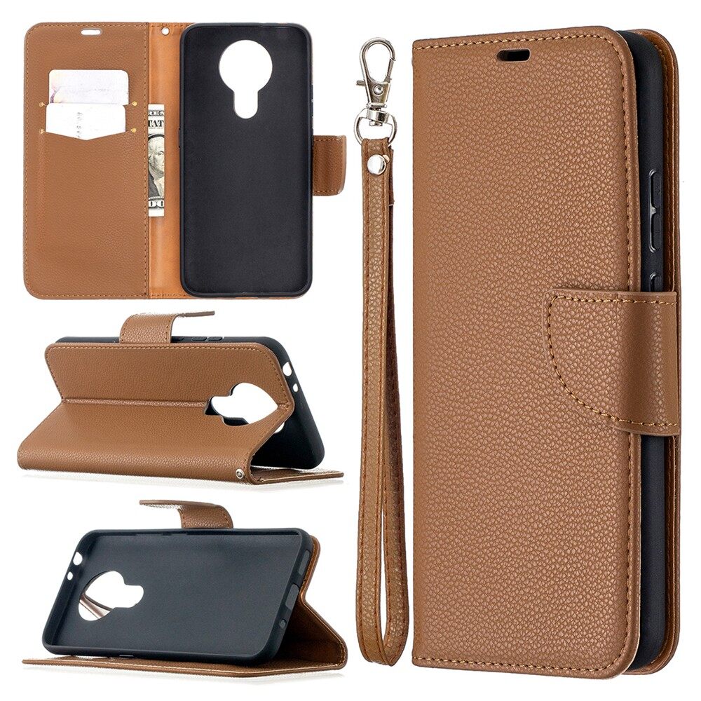 Thinmon for Nokia 1.3/2.2/2.3/2.4/3.1/3.2/3.4/4.2/5.1/5.3/5.4/6.2/7.2/1 Plus/C1 Plus /G10 G20 Luxury Lychee Pattern Flip Phone Case with Lanyard Leather Magnetic Phone Case with Card Slot Wallet Case