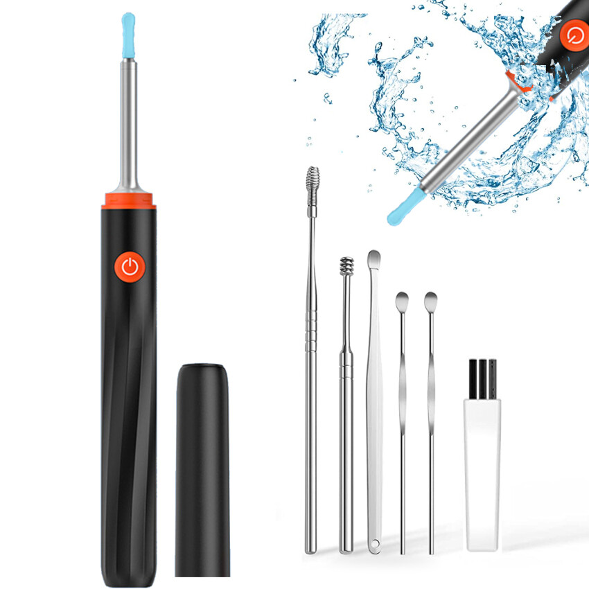 Ear wax removal tool - ear cleaner with camera,1920p fhd wireless ear otoscope with 6 led lights, ear wax removal kit with 6 ear spoon ,6 ear-picking spoon tool set with storage case,ear camera for iphone, ipad & android smart phones