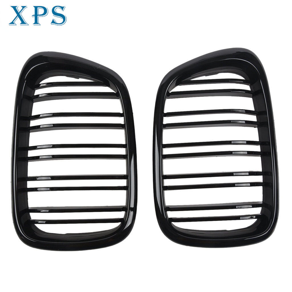Xps glossy black front hood kidney grille grill abs dual line compatible for bmw e39 5-series 525 528 1995-2004 front bumper grille 51137005837 51137005838