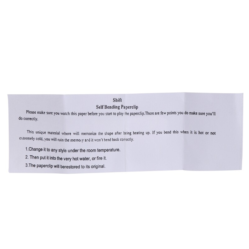 Self Bending Paperclip Nitinol Shape Memory Shift Magic Trick