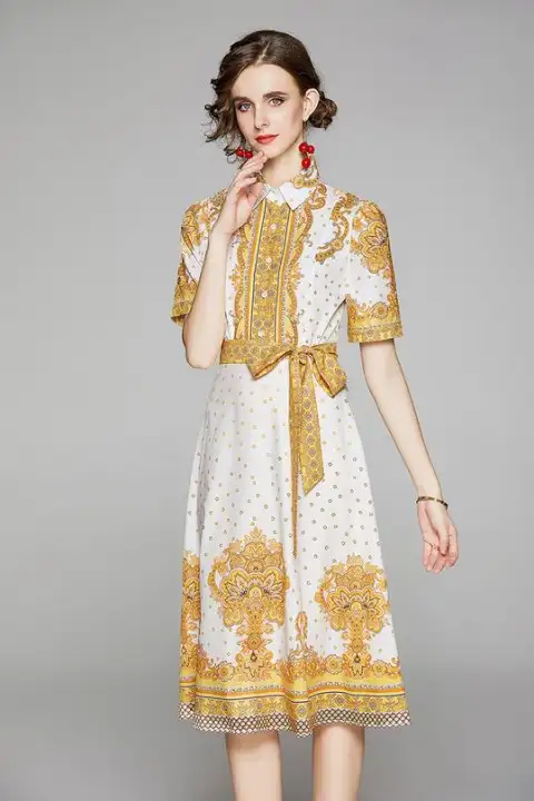 gold shirt dress