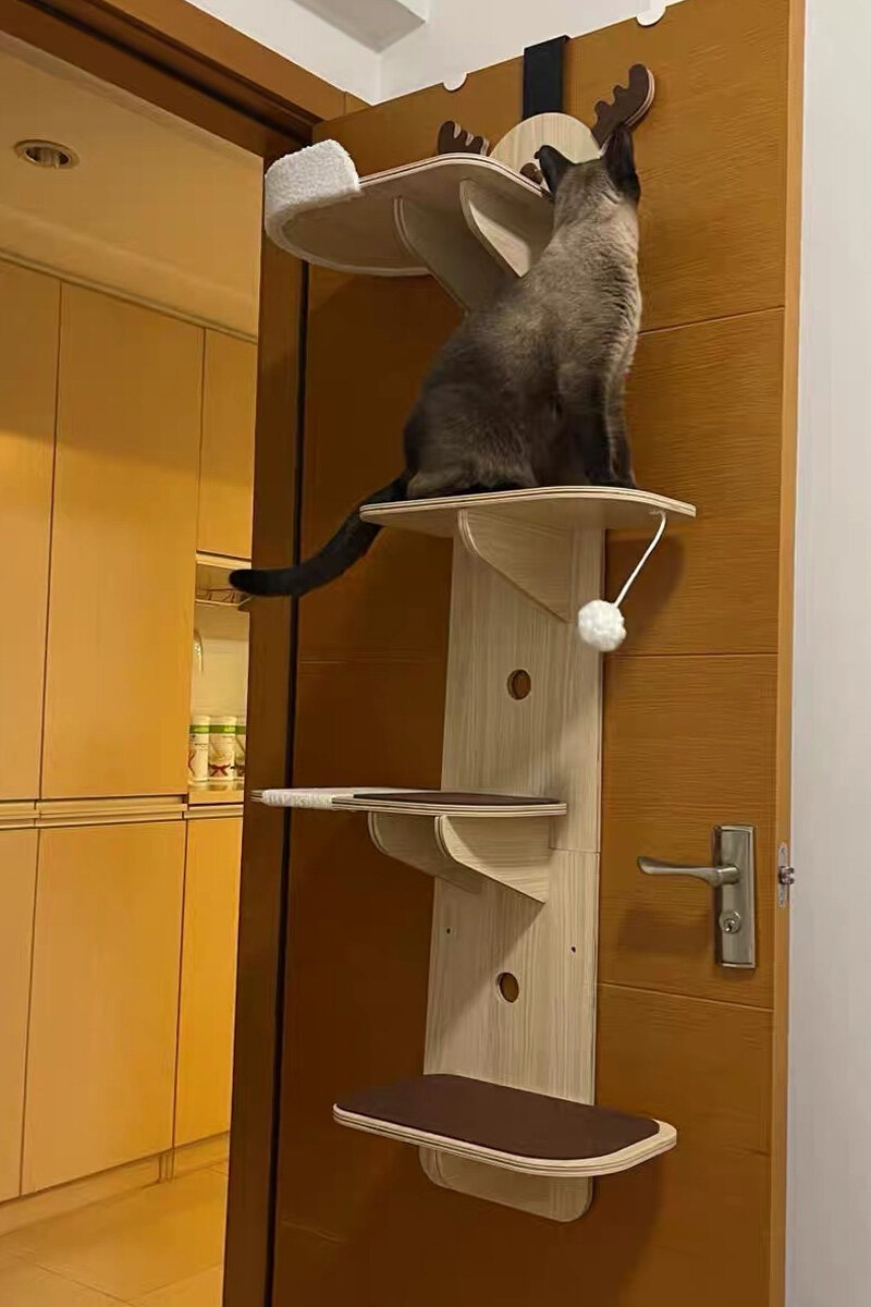 Cat Door Hanging Cat Climber MultiLevel Cat Tower, Large Door Hanging Cat Tree, 4 Tier Hanging