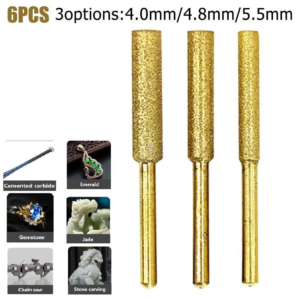 6PC/Set Chainsaw Sharpener Grinding File Chain Saw Sharpening Tool 4/4.8/5.5mm