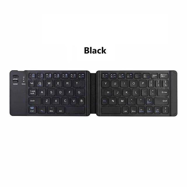 Foldable Bluetooth Keyboard Portable Wireless Full Size Keyboard Sync Up to 3 Devices Travel Folding Keyboard for iPhone iPad