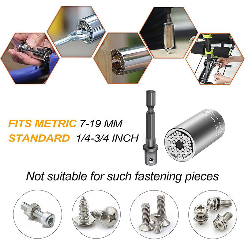 [[Ready Stock] KIPRUN Universal Torque Wrench Spanner Grip Multi Function Ratchet Socket Sleeve 7-19mm Power Drill  Ratchet Bushing Spanner Key Adapter Hand Tools,KIPRUN Universal Torque Wrench Spanner Grip Multi Function Ratchet Socket Sleeve 7-19mm Power Drill  Ratchet Bushing Spanner Key Adapter Hand Tools,]