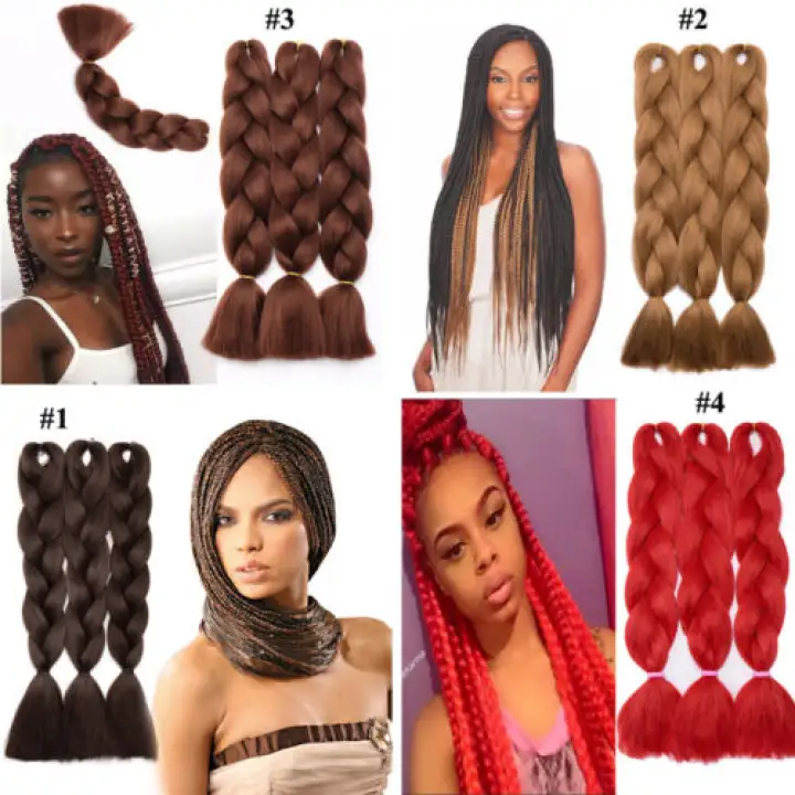 Pickmine 24 Jumbo Hair Extensions Ombre Braiding Hair Straight