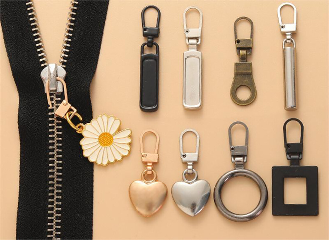 Easy To Use Electroplating Process Not Easy To Loosen Removable Zipper Head Pulling Accessories Metal Zipper Head