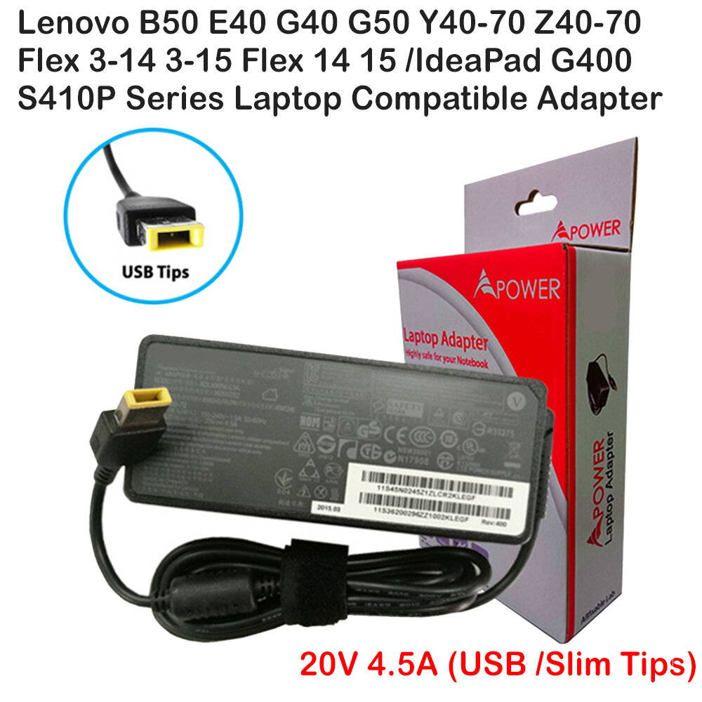 Lenovo Thinkpad Edge E431 E440 E455 E531 E540 E545 E550 S431 U430 Series v 4 5a Usb Tips 90w Notebook Compatible Adapter Charger Lazada