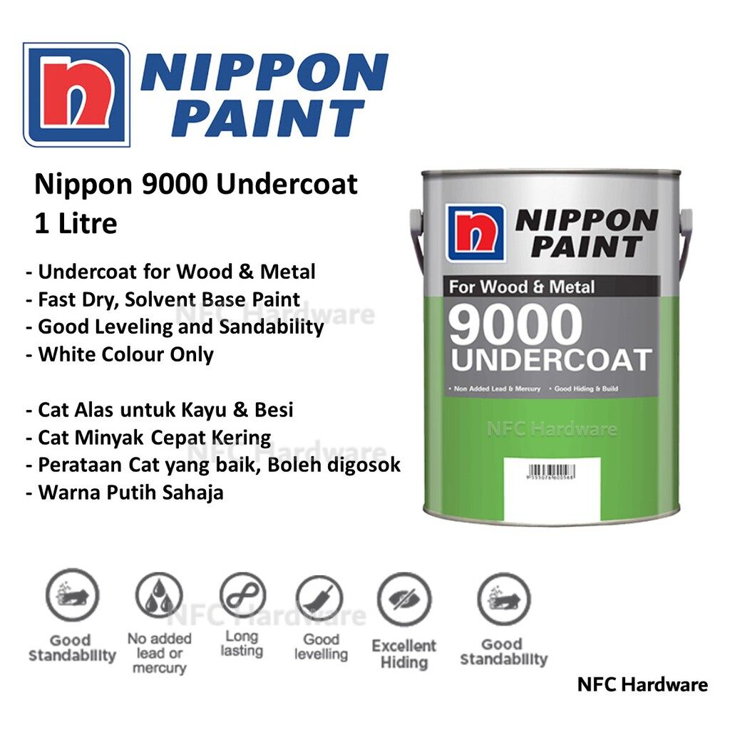 NIPPON Paint 9000 Undercoat 1 Litre Lazada