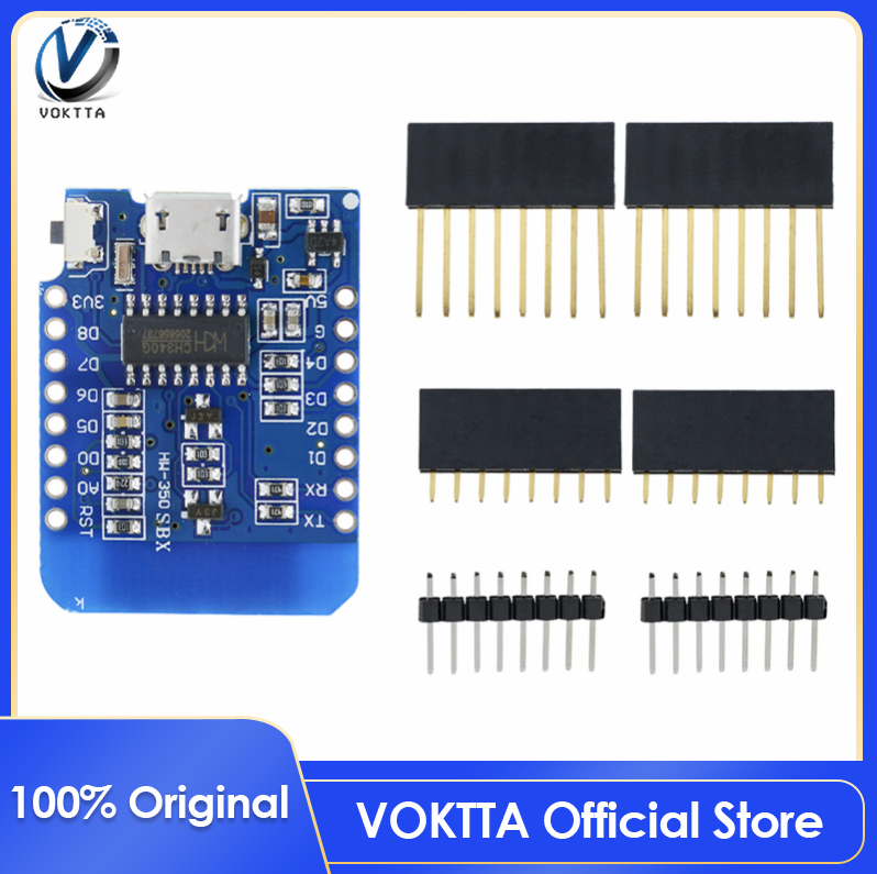 Original VOKTTA Wemos D1 Mini V3.0.0 WIFI Internet of Things Development Board Based ESP8266 CH340 CH340G 4MB For Arduino Nodemcu V2 MicroPython
