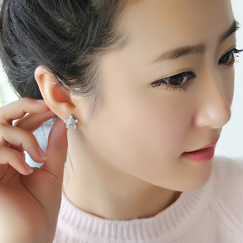 Bông Tai Dạng Hạt Bông Tuyết Sang Trọng Cho Bông Tai Nữ