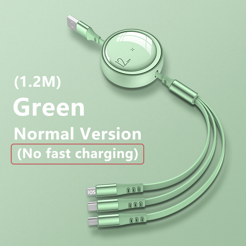 New 3in1 6a 100w usb cable for huawei/honor retractable portable 3 in 1 usb cable micro type c fast charger cable for xiaomi i phone huawei