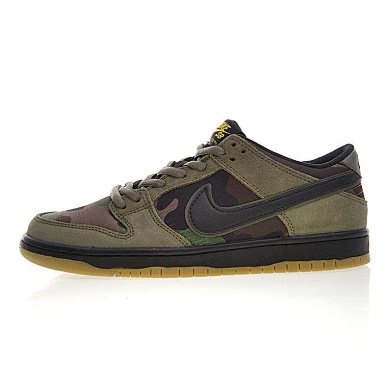 Diskon Kualitas Original_Nike SB Zoom Dunk Rendah PRO Pria Skateboard Sepatu Tahan Bernapas Tentara Hijau ringan Abrasi 854866 209