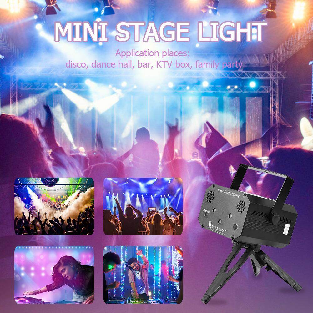 Máy Chiếu Mini Laser Kích Hoạt Âm Thanh Sân Khấu DJ Disco KTV Đảng Đèn