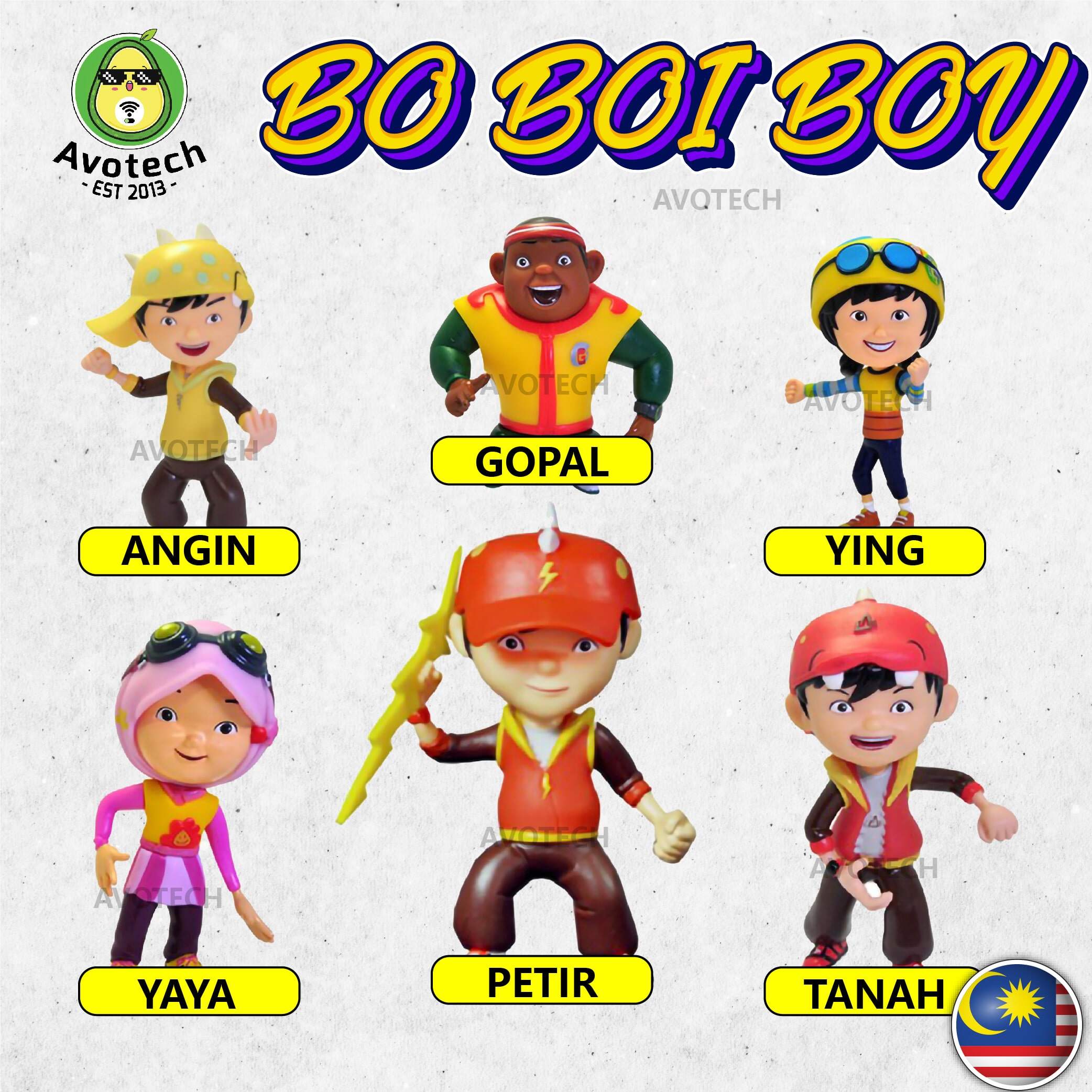 Awotech BBB Boboiboy Figure Toys Ready Stock Tanah Yaya Petir Gopal Angin  Ying Mainan Watak Figurines Action Figures 公仔模型 玩具 | Lazada