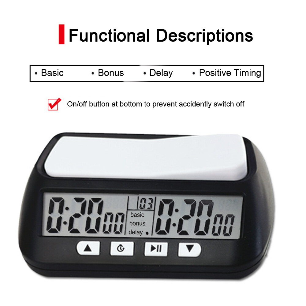 LIXADA 3-in-1 Multipurpose Portable Professional Chess Clock Digital Chess Timer Game Timer