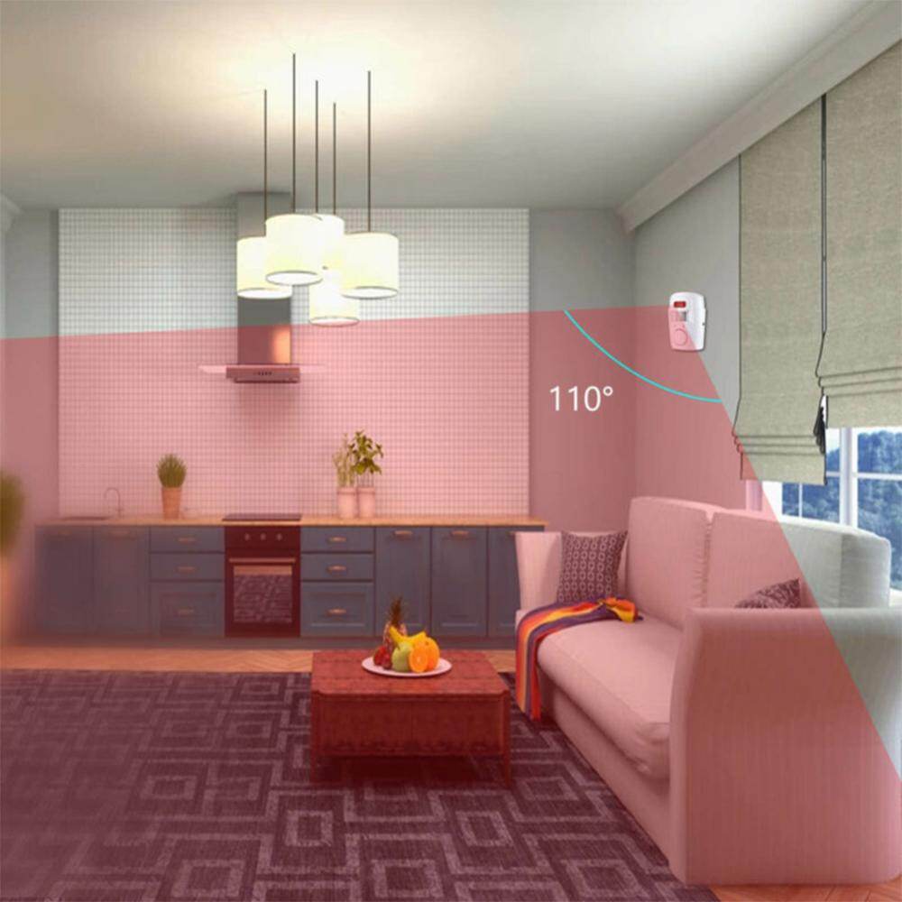 PIR Motion Sensor Detector Alarm with 2 Remote Controls Infrared Alarm Home Security System for Door Shed Garage Caravan