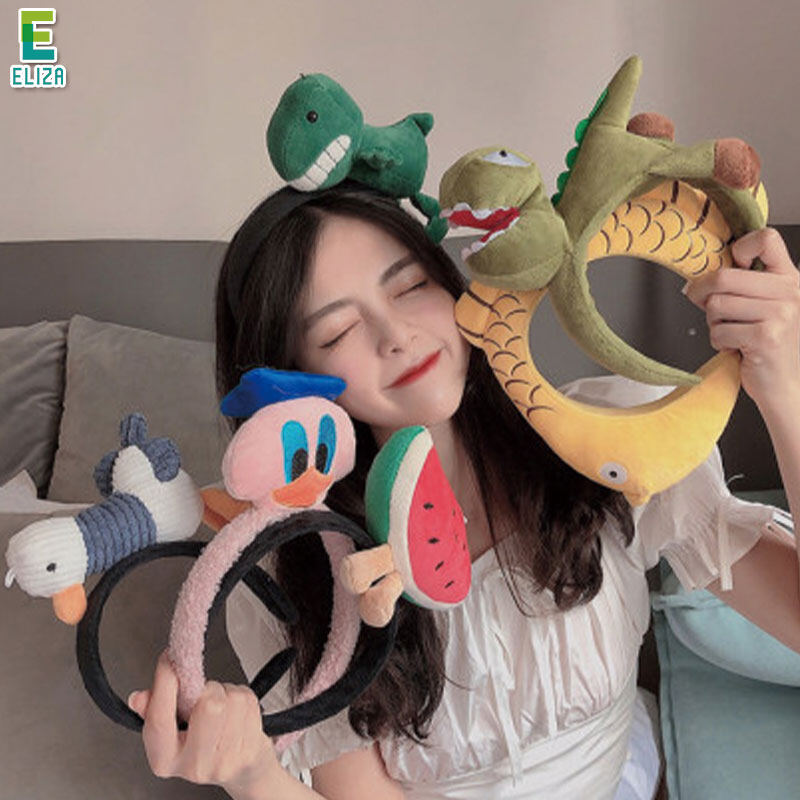 AMUHOU cartoon headband shark dinosaur headband plush toy girl toy
