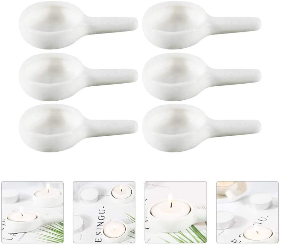 DAFIFY Multi-function Porcelain Dipping Soy Sauce Dishes Spoon and Matte Ceramic  Little Candle Spoons