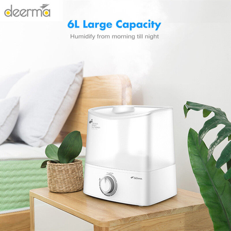 Deerma DEM-F625 6L Ultrasonic Air Humidifier Aroma Air Diffuser Essential Oil Aromatherapy Mist Maker Humidification For Home CN plug Singapore