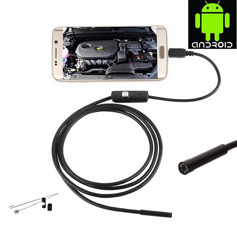 Jiaoxing 5M 6LED5.5mm Android Endoscope Waterproof Snake Borescope USB Inspection Camera