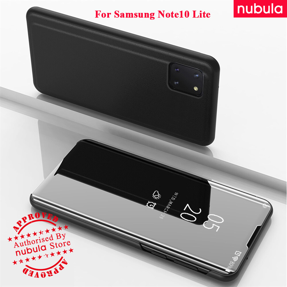NUBULA สำหรับ Samsung Galaxy Note 10 Lite SM-N770 (6.7) นิ้วเคสพลิก Luxury Mirror Clamshell กรณี Hard Flip Clear View เคสแบบพับปิดได้สำหรับ Samsung Galaxy Note 10 Lite สี ดำ สี ดำรูปแบบรุ่นที่ีรองรับ Galaxy Note10 Lite