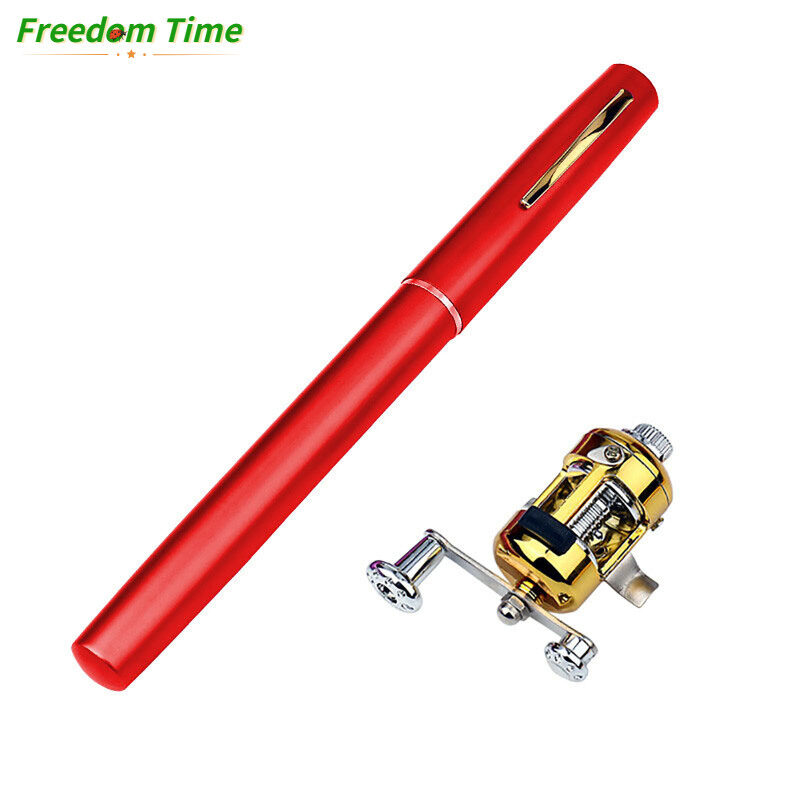 Freedom Time 1m Portable Telescopic Mini Fishing Pole Ultralight Pen Shape Fishing Rod Fishing Accessories For Outdoor River Lake