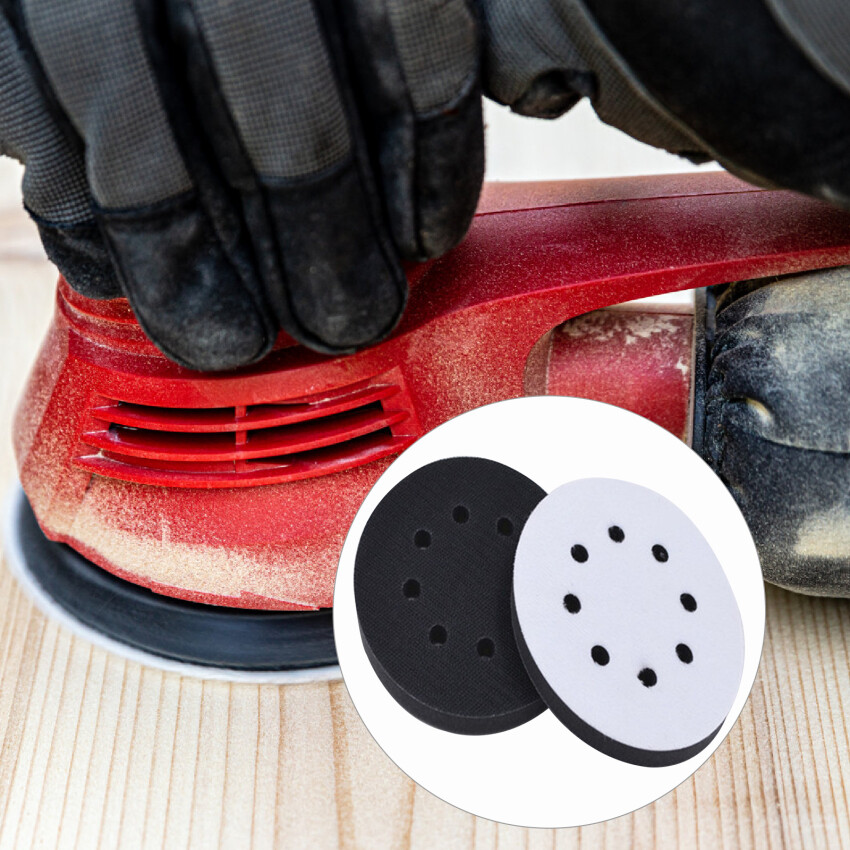 5 Inch 125mm 8 Holes Soft Interface Sanding Polishing Disc Self-Adhesive Hook-Loop Backing Pad Abrasive Tools