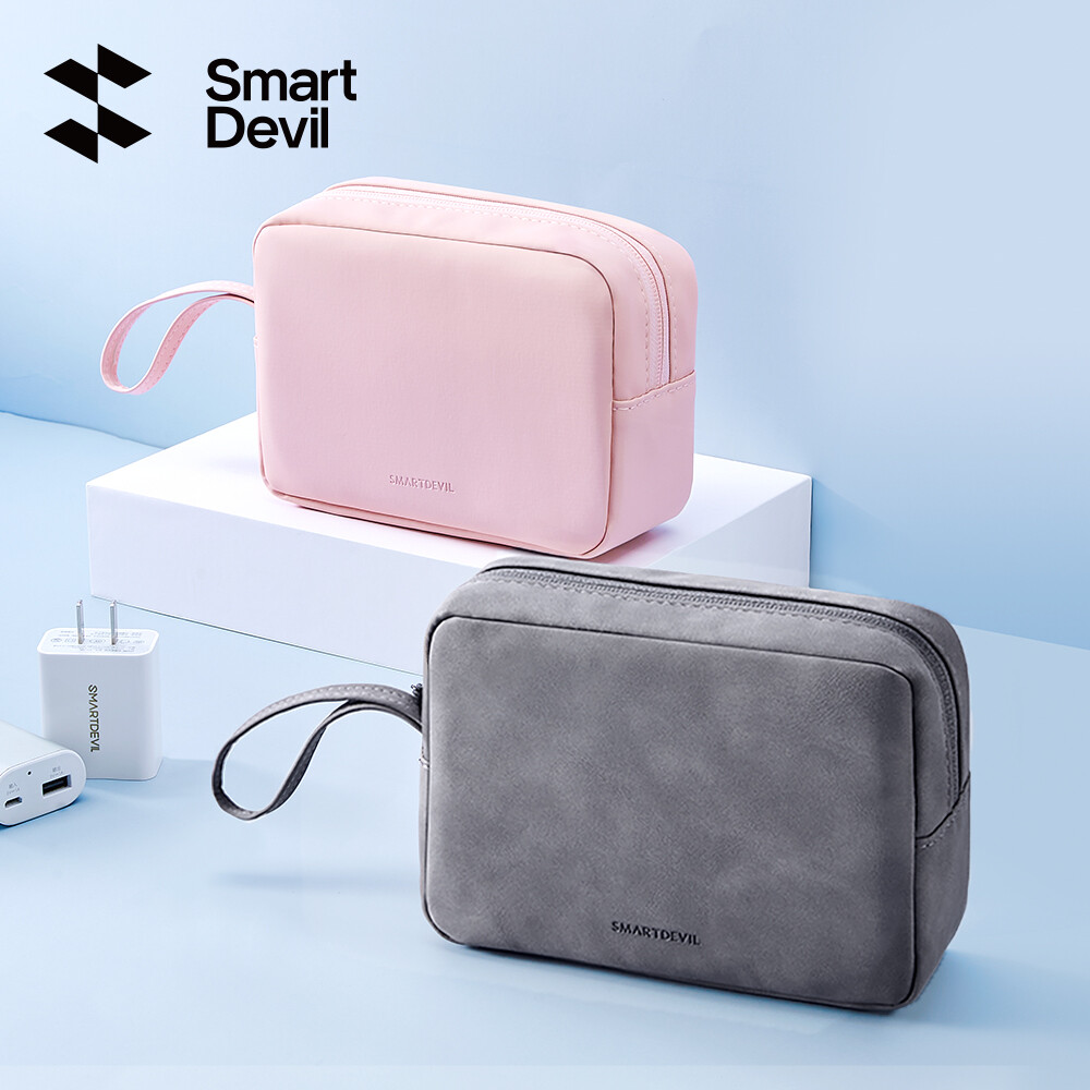 SmartDevil Túi Đựng Cho Macbook Bộ Chuyển Đổi Nguồn Điện Cáp Dữ Liệu Tai Nghe Bộ Sạc Chuột Hộp Đựng Đĩa U Màu Trơn Túi Đựng Phụ Kiện Sắp Xếp Di Động Túi Đựng Đồ Trang Điểm