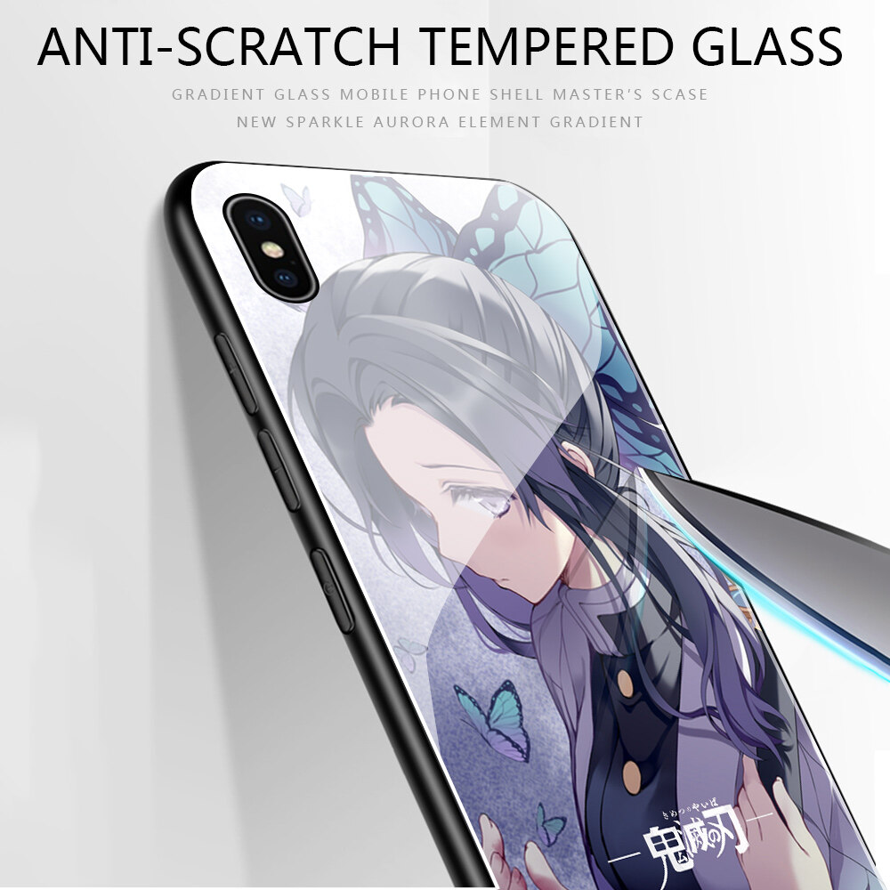 UCUC Phone case casing For Xiaomi Redmi Note7 Note 7 Pro Redmi Note 8 Note 8 Pro Note 8T Note 6 Note 6 Pro Case Shockproof Anime Demon Phone Case Glossy Tempered Glass Casing Cover
