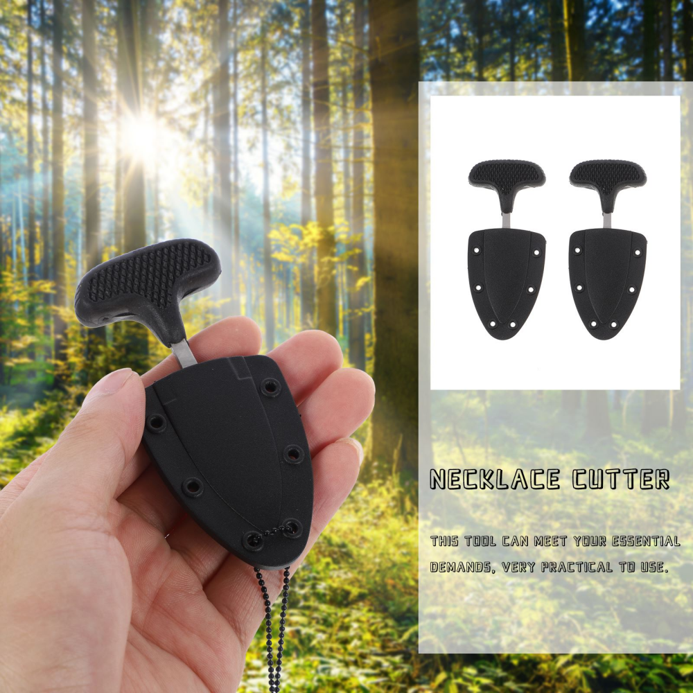 Sanba 2Pcs Multifunctional Necklace Cutters Outdoor Camping Cutters Portable Cutters Hanging Necklace Knife Portable Camping Knife