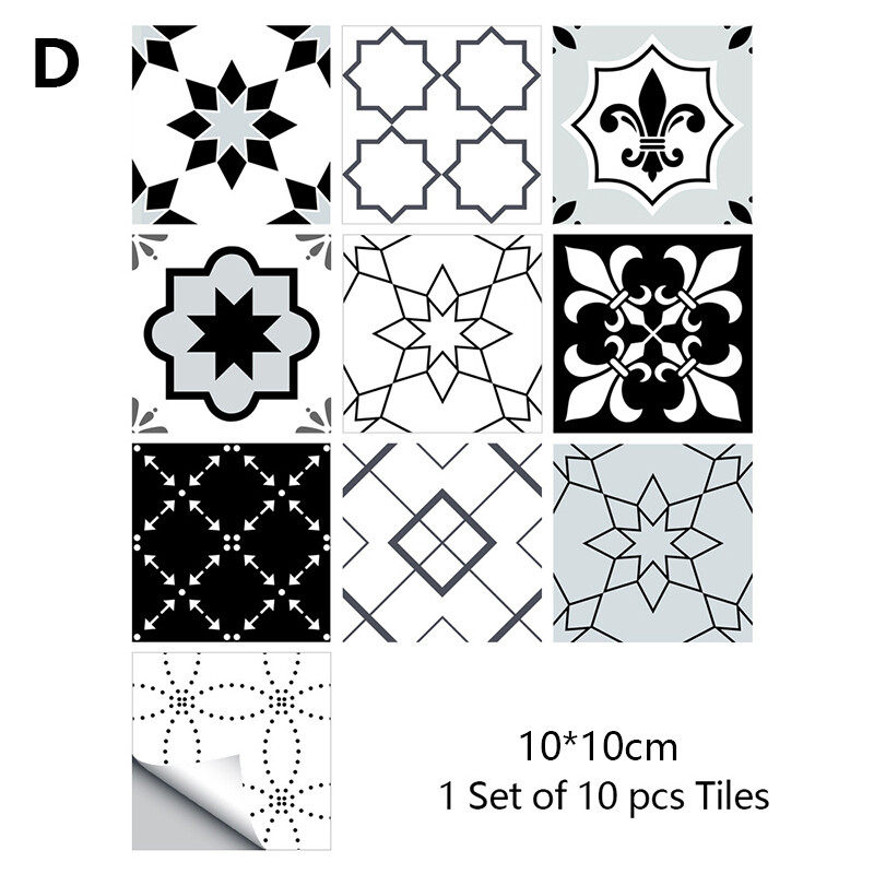 Blue Shop Retro Waterproof Matte Surface Tiles Sticker Tile Pattern Floor Stick Tables Sticker Wall Decals Bathroom PVC Transfers