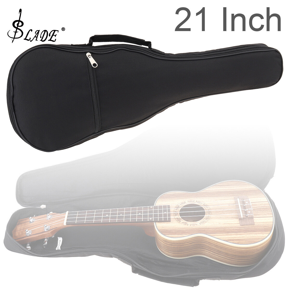 SLADE 21 Inch Ukulele Bag Portable Cotton 5mm Sponge Soft Case Gig Bag Hawaii Four String Guitar Waterproof Backpack