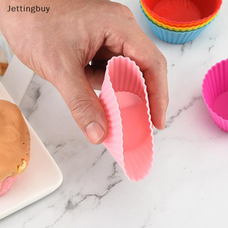 【Jettingbuy】 Flash Sale 7pcs Set Silicone Cake Mold Muffin Cupcake Baking Molds DIY Cake Decorating Tools
