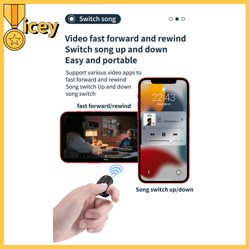 【Spot Express】Remote Control Ring Bluetooth-compatible Photo Turning Page Controller Tiktok Wireless Mobile Selfie