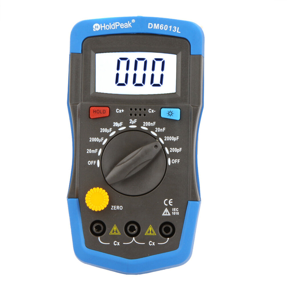 KKmoon UNI-T Máy Đo Điện Dung Cầm Tay Kỹ Thuật Số DM6013L, Tụ Điện Có Đèn Nền LCD