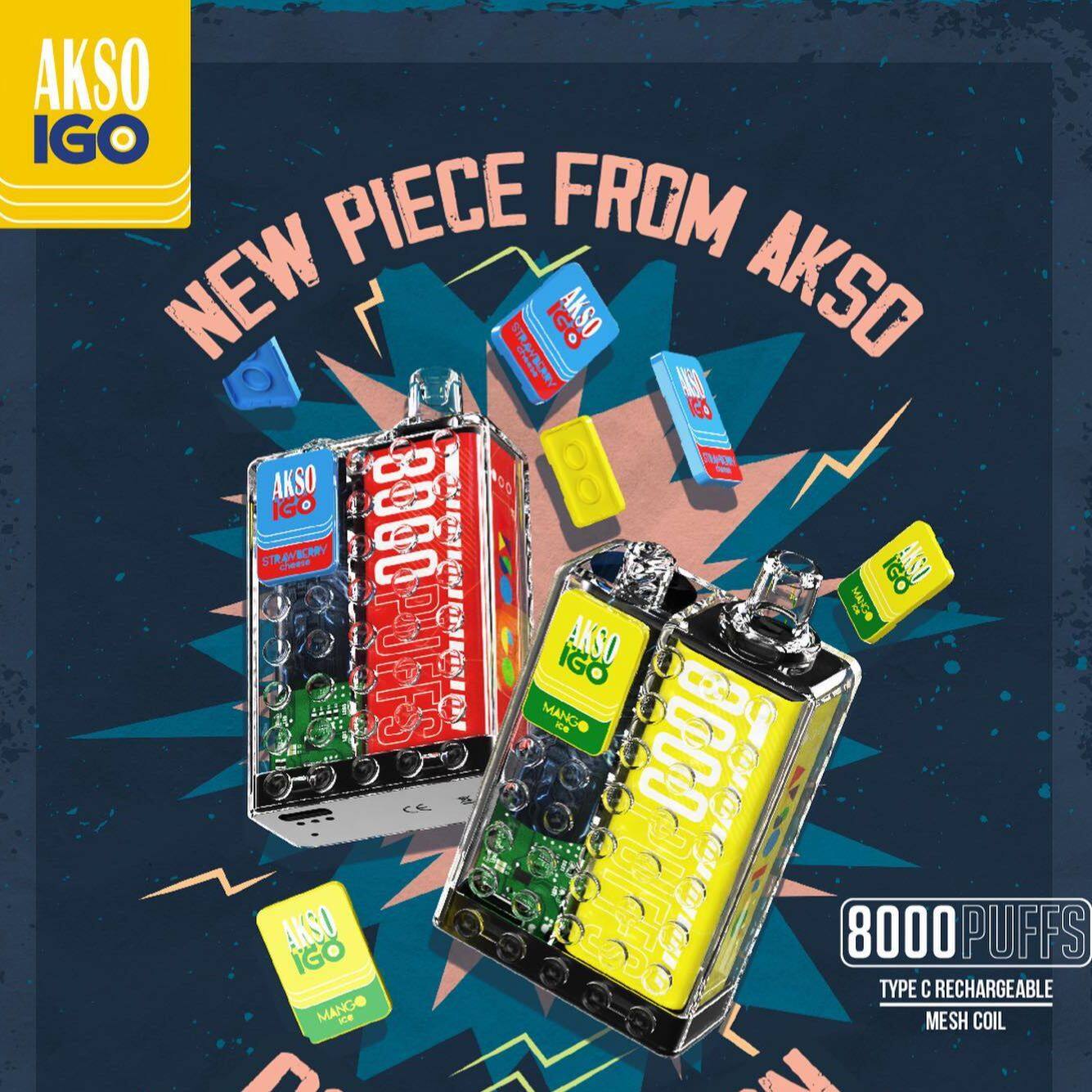 AKSO iGO 8000 Disposable Pod Type C Rechargeable 8000puff | Lazada