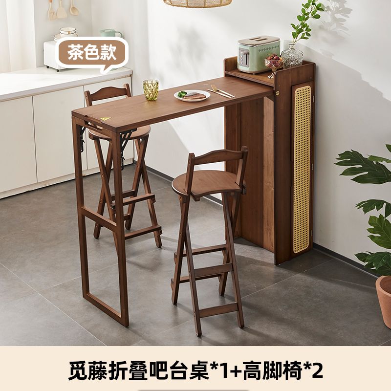 Folding Bar Counter Long Simple Home Rattan Sideboard