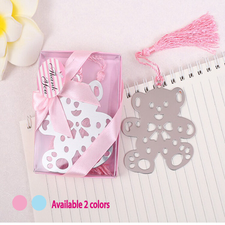 20pcs Special Design Silver Bear Bookmark For Wedding Baby Shower Party Gift 