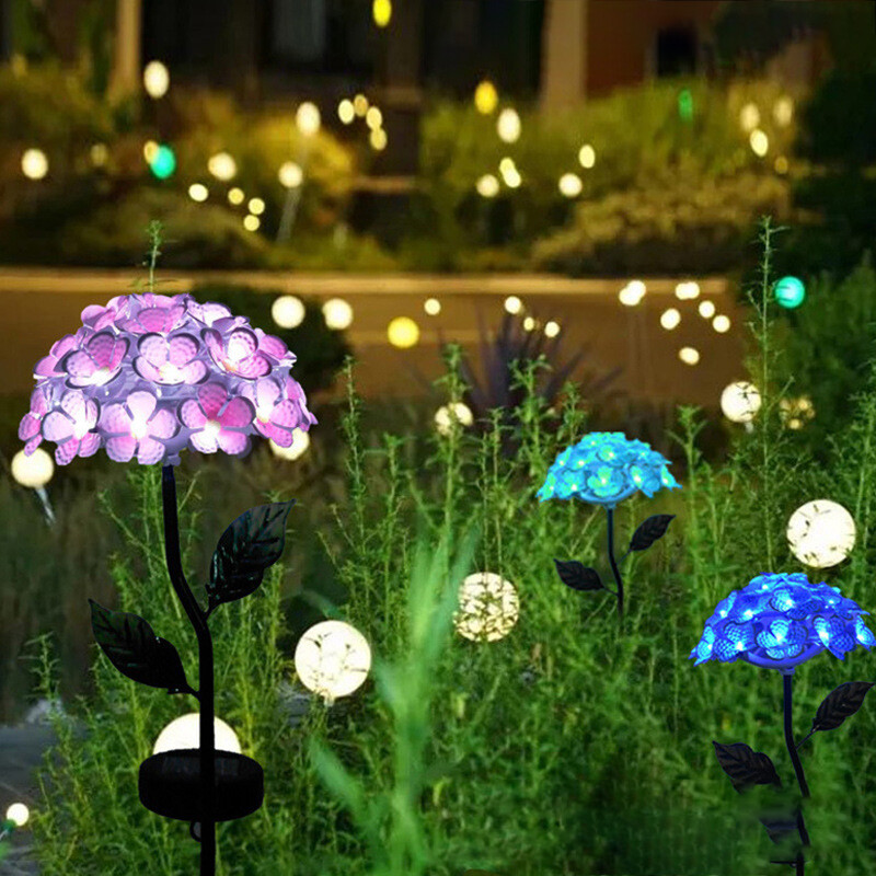 YONUO Đèn Led Năng Lượng Mặt Trời Đèn Led Sân Vườn Tấm Năng Lượng Mặt Trời Đèn Mô Phỏng Hoa Cẩm Tú Cầu Đèn Cắm Bãi Cỏ Đèn Sân Vườn Đèn Trang Trí Ngoài Trời Đèn Cảm Biến Điều Khiển Ánh Sáng Thông Minh