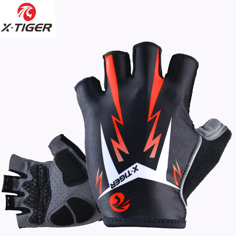 X-Tiger Cycling Gloves Mens Women's MTB Road Gloves Reflective Mountain Bike Half Finger Gloves Bicycle Non-slip Sports Gloves