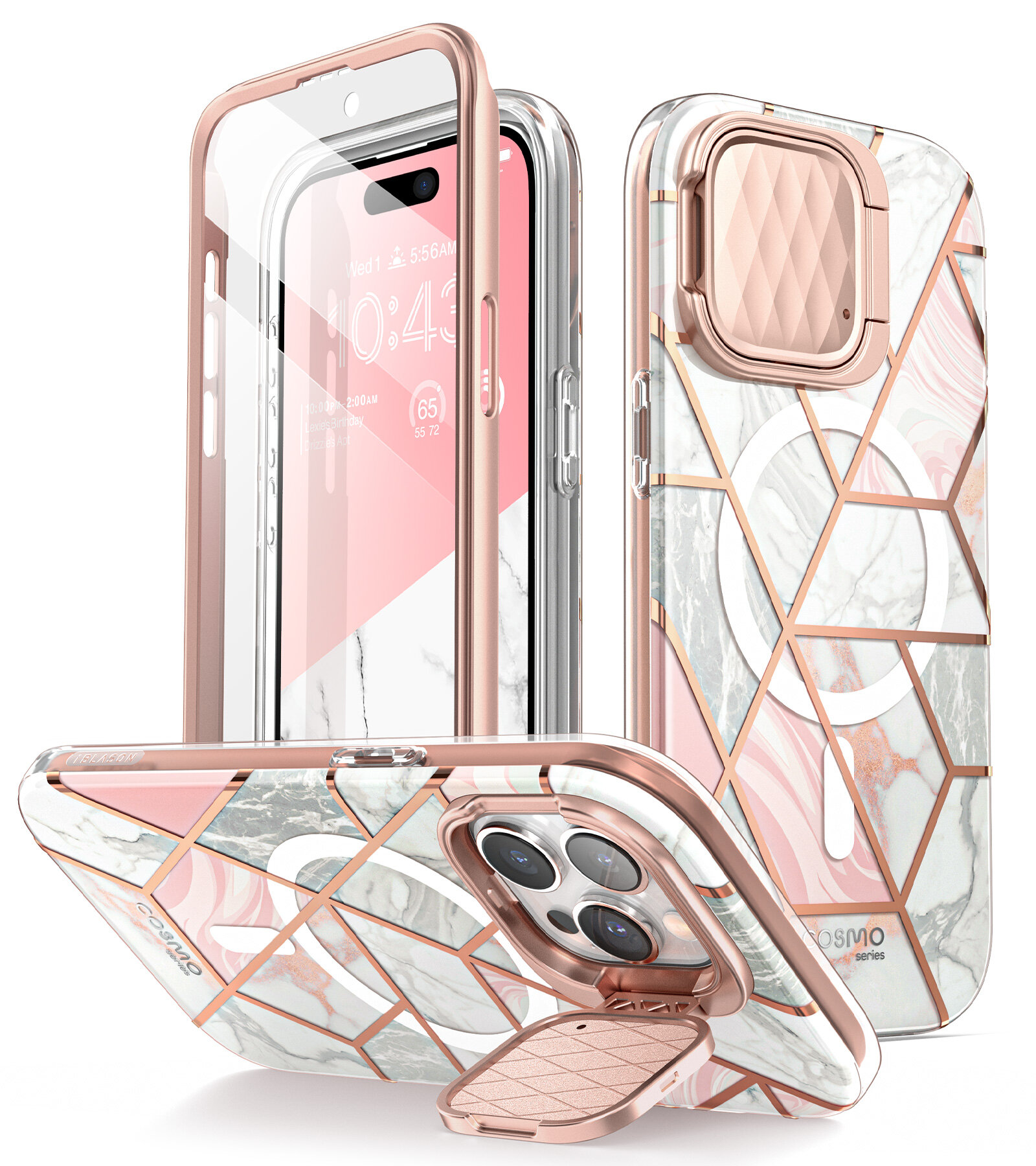 I-Blason for iPhone 15 Pro Case with Stand MagSafe Compatible Camera Cover Stand Built in Screen Protector Slim Stylish Phone Case for iPhone 15 Pro, CosMag Series