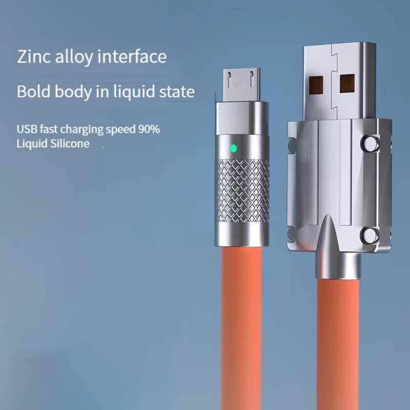 [A NEW] 6A Type c To USB A Data Cord 120WFast ChargingforXiaomi Silicone Soft Wire for MobilePhone